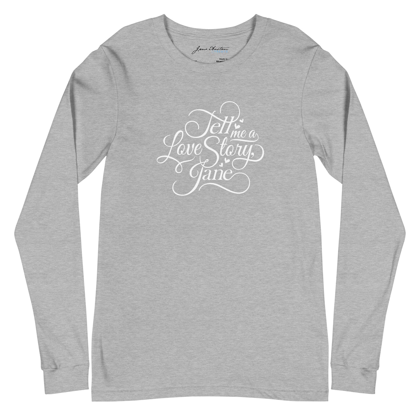 TELL ME A LOVE STORY JANE Long Sleeve Tee | Jane Austen Treats