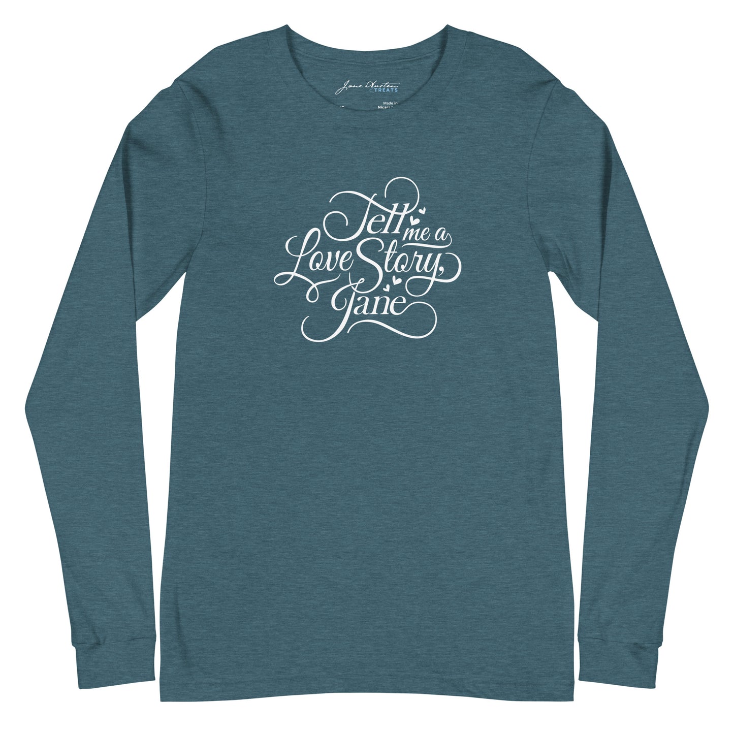 TELL ME A LOVE STORY JANE Long Sleeve Tee | Jane Austen Treats