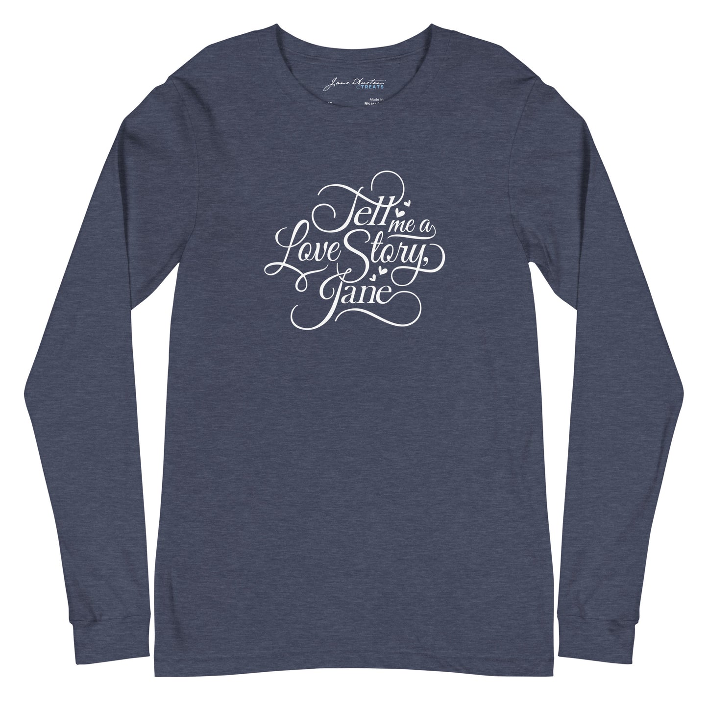 TELL ME A LOVE STORY JANE Long Sleeve Tee | Jane Austen Treats