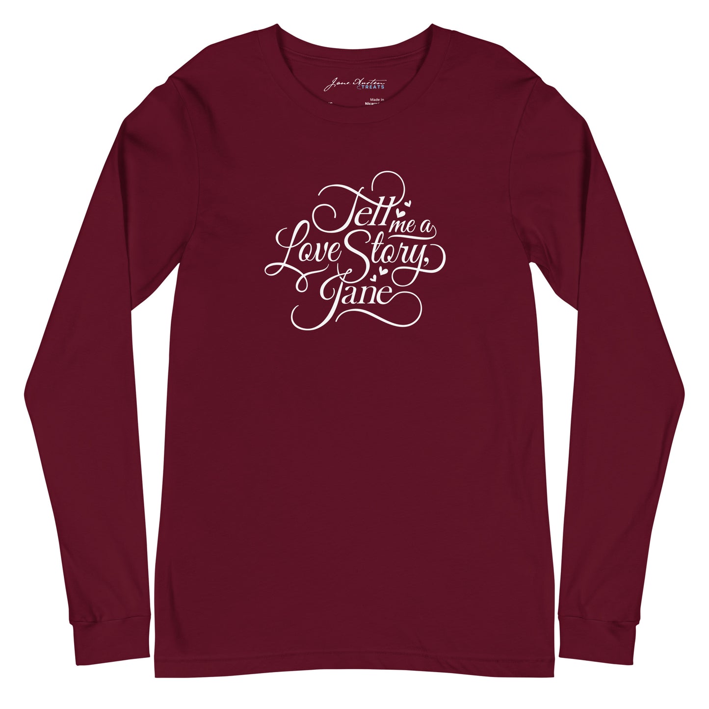 TELL ME A LOVE STORY JANE Long Sleeve Tee | Jane Austen Treats